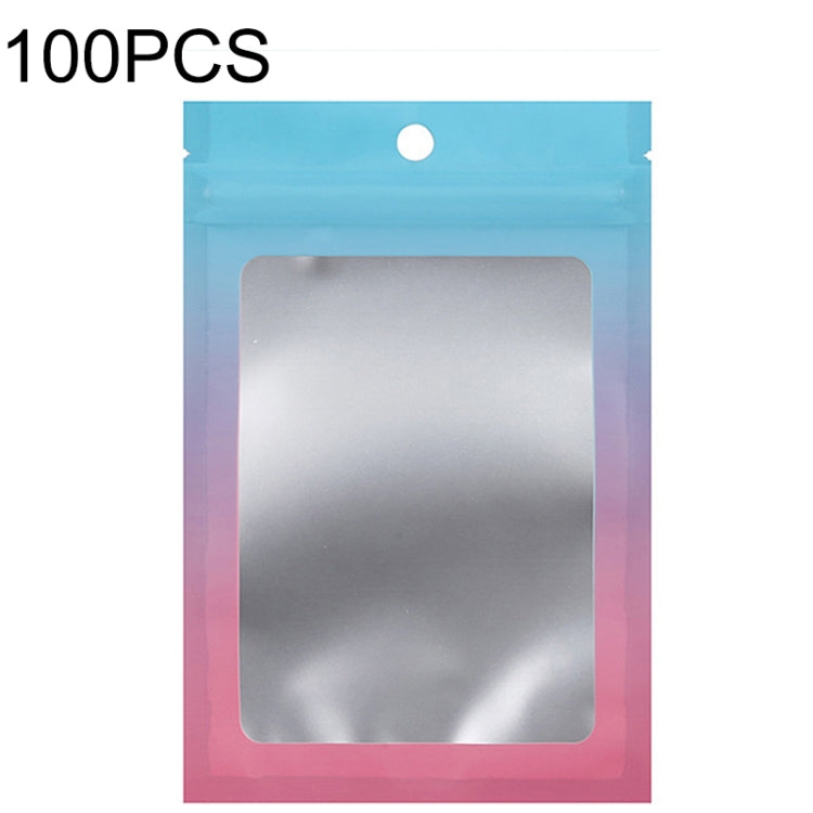 100 STK Aluminiumfolie Ziplock Beutel Schmuck Datenkabel Versiegelte Verpackungsbeutel, Größe:, 7,5x10cm (Pink allmählich Lila), 7,5x10cm (Blau allmählich Pink), 7,5x10cm (Blau Verlauf), 7,5x10cm (Gelb Verlauf), 8,5x13cm (Pink allmählich Lila)