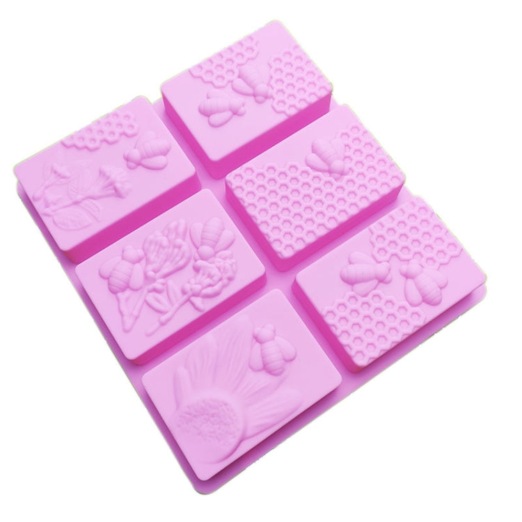 6-Gitter Waben-Eiswürfelform, Kuchenform, quadratische handgemachte Seifenform, Seifenform