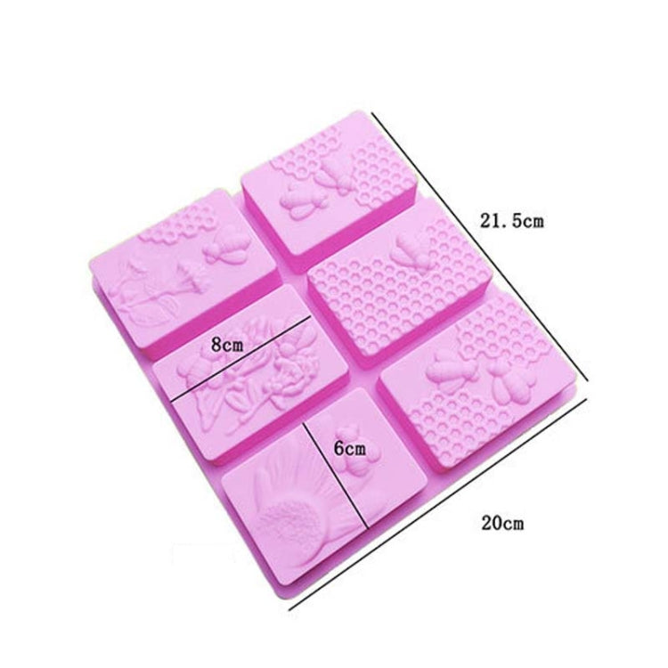 6-Gitter Waben-Eiswürfelform, Kuchenform, quadratische handgemachte Seifenform, Seifenform
