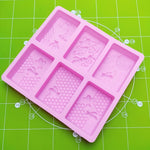 6-Gitter Waben-Eiswürfelform, Kuchenform, quadratische handgemachte Seifenform, Seifenform