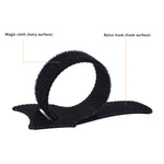 50 St. T-förmige selbstklebende Datenkabel-Organizer in bunten Bündeln, 12 x 120 mm Schwarz, 12 x 150 mm Schwarz