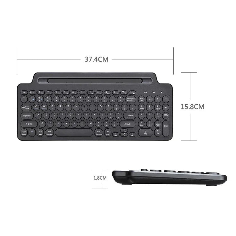 2.4G Bluetooth Kabellose Tastatur mit Kartensteckplatzhalterung, mit Touchpad, ohne Touchpad