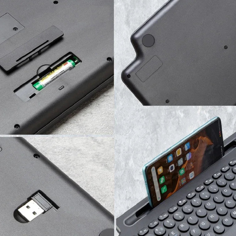 2.4G Bluetooth Kabellose Tastatur mit Kartensteckplatzhalterung, mit Touchpad, ohne Touchpad