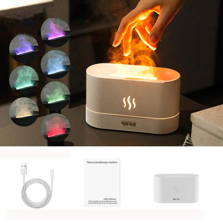 7-Farben-Flammen-Aromatherapiegerät Luftbefeuchter für Zuhause und Büro, 7 Farben (Schwarz), 7 Farben (Weiß)