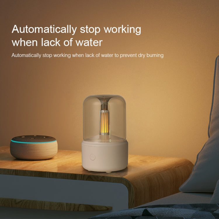 120ML Simulated Candlelight Aroma Diffuser USB Home Atmosphere Night Light Humidifier, DQ702 (Beige), DQ702 (Black)