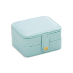 SH688-58 Quadratische Doppel-Lagen PU Ohrring Aufbewahrungs Schmuckbox, Doppel-Lagen (Weiß), Doppel-Lagen (Marineblau), Doppel-Lagen (Rosa), Doppel-Lagen (Hellblau)