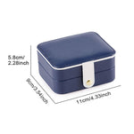 SH688-58 Quadratische Doppel-Lagen PU Ohrring Aufbewahrungs Schmuckbox, Doppel-Lagen (Weiß), Doppel-Lagen (Marineblau), Doppel-Lagen (Rosa), Doppel-Lagen (Hellblau)