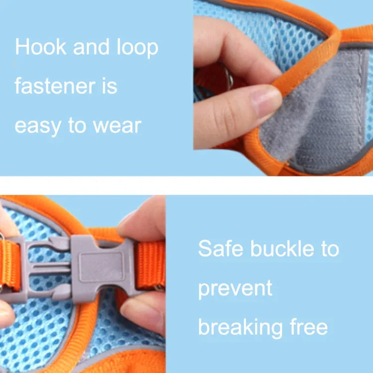 TM050 Pet Chest Strap Vest Type Breathable Reflective Traction Rope, XXXS, XXS, XS, S, M, L
