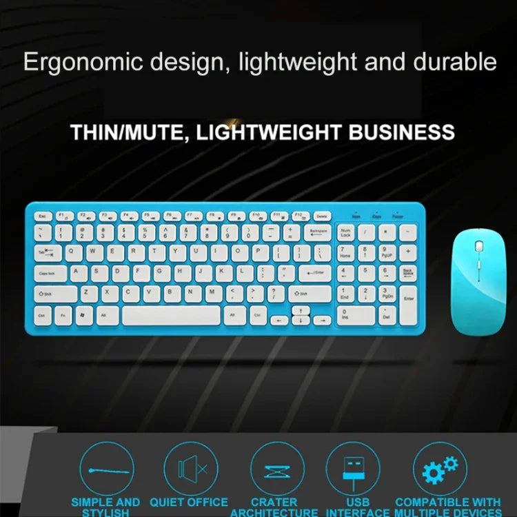 MLD-568 Büro Gaming Stumme Kabellose Maus Tastatur Set, MLD-568 Schwarz, MLD-568 Weiß, MLD-568 Blau, MLD-568 Pink