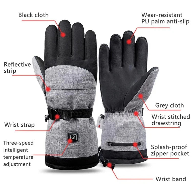 Beheizbare Handschuhe für den Winter, elektrisch beheizbare Handschuhe, Spezifikation:, Nur Handschuhe, Mit Batteriefach