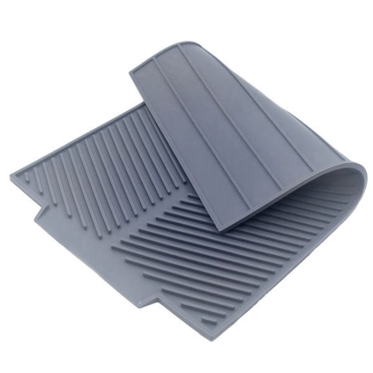 Silicone Drain Pad Kitchen Multifunctional Thermal Insulation Drying Pad, Green, Grey