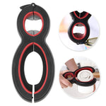 6-in-1 einfacher Dosenöffner, multifunktionaler Flaschenöffner aus Kunststoff, 6-in-1 Schwarz Rot