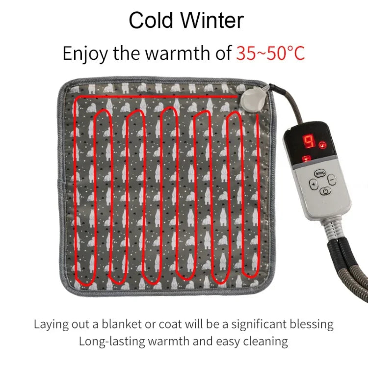 CW45 45x45cm Mehrstufige, temperaturregulierbare Heizmatte für Haustiere mit Timer, Spezifikationen: US-Stecker, UK-Stecker, EU-Stecker