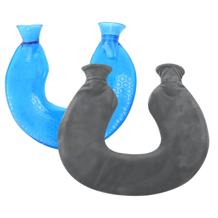 U-förmige PVC-Wärmflasche für Schulter und Nacken, explosionsgeschützt, mit Wassereinspritzung, Blau + Grau Kristall, Blau + Marineblau Kristall, Blau + Grüne Schneeflocke Strick, Blau + Grau Strick, Blau + Cyan Strick, Blau Hellcyan Strick