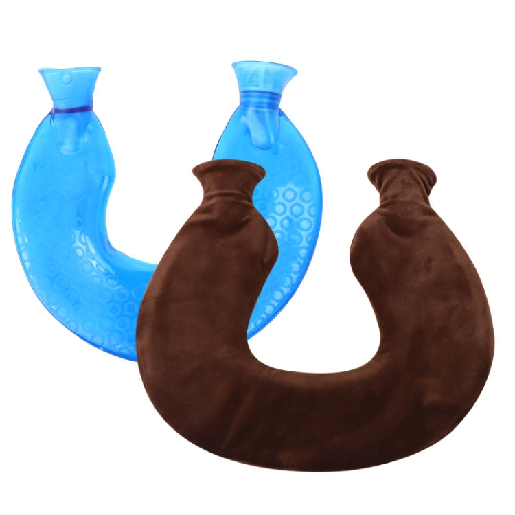 U-förmige PVC-Wärmflasche für Schulter und Nacken, explosionsgeschützt, mit Wassereinspritzung, Blau + Grau Kristall, Blau + Marineblau Kristall, Blau + Grüne Schneeflocke Strick, Blau + Grau Strick, Blau + Cyan Strick, Blau Hellcyan Strick