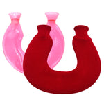 U-förmige PVC-Wärmflasche für Schulter und Nacken, explosionsgeschützt, mit Wassereinspritzung, Blau + Grau Kristall, Blau + Marineblau Kristall, Blau + Grüne Schneeflocke Strick, Blau + Grau Strick, Blau + Cyan Strick, Blau Hellcyan Strick