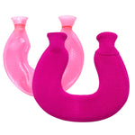 U-förmige PVC-Wärmflasche für Schulter und Nacken, explosionsgeschützt, mit Wassereinspritzung, Blau + Grau Kristall, Blau + Marineblau Kristall, Blau + Grüne Schneeflocke Strick, Blau + Grau Strick, Blau + Cyan Strick, Blau Hellcyan Strick