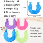 U-förmige PVC-Wärmflasche für Schulter und Nacken, explosionsgeschützt, mit Wassereinspritzung, Blau + Grau Kristall, Blau + Marineblau Kristall, Blau + Grüne Schneeflocke Strick, Blau + Grau Strick, Blau + Cyan Strick, Blau Hellcyan Strick