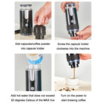 Vollautomatische tragbare kabellose Kaffeemaschine, Schwarz