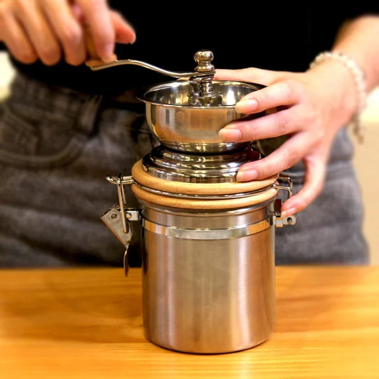 Handkurbel-Kaffeemühle aus Edelstahl für den Haushalt