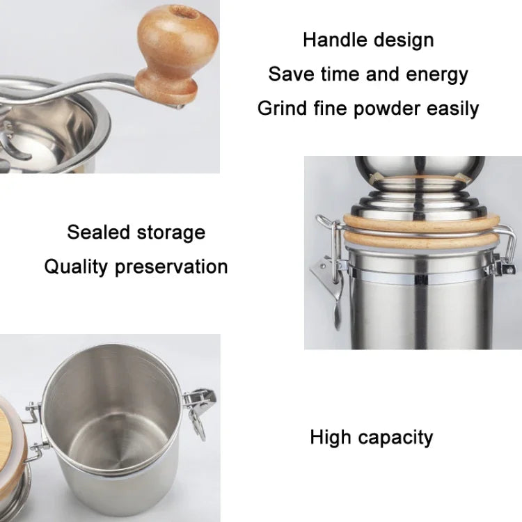 Handkurbel-Kaffeemühle aus Edelstahl für den Haushalt