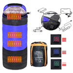 USB Elektrische Heizung Daunenbaumwoll-Schlafsack, 3-stufige Temperaturregelung, (180+30)x75cm Orange