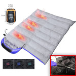 USB Elektrische Heizung Daunenbaumwoll-Schlafsack, 3-stufige Temperaturregelung, (180+30)x75cm Orange