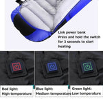 USB Elektrische Heizung Daunenbaumwoll-Schlafsack, 3-stufige Temperaturregelung, (180+30)x75cm Orange