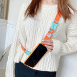 2 Stück Crossbody Verstellbarer Telefonriemen Handyhülle Kameratasche Band, Orange, Rot, Blau, Lila