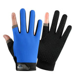 1 Paar QX0008 Outdoor-Sonnenschutz-Anti-Rutsch-Anglerhandschuhe mit zwei offenen Fingern, Einheitsgröße