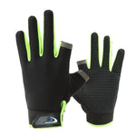 1 Paar QX0008 Outdoor-Sonnenschutz-Anti-Rutsch-Anglerhandschuhe mit zwei offenen Fingern, Einheitsgröße