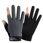1 Paar QX0008 Outdoor-Sonnenschutz-Anti-Rutsch-Anglerhandschuhe mit zwei offenen Fingern, Einheitsgröße