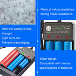 BMAX 18650 3-fach USB-Ladestation 3,7/4,2V Unabhängiges Lithium-Akku-Ladegerät, 3-fach USB (Schwarz)