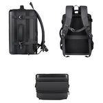 Großvolumiger Wasserdichter Erweiterbarer Hartschalen-Rucksack mit USB-Ladeanschluss, 161 Hellgrau, 161 Schwarz, 161 Dunkelgrau, 162 Schwarz, 162 Tiefgrau, 162 Hellgrau