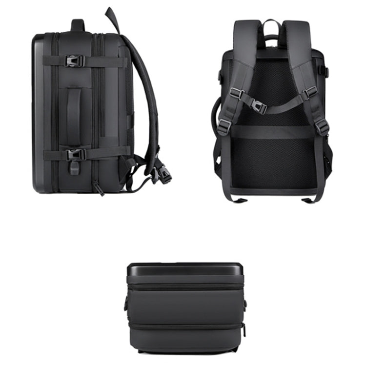 Großvolumiger Wasserdichter Erweiterbarer Hartschalen-Rucksack mit USB-Ladeanschluss, 161 Hellgrau, 161 Schwarz, 161 Dunkelgrau, 162 Schwarz, 162 Tiefgrau, 162 Hellgrau