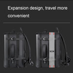 Großvolumiger Wasserdichter Erweiterbarer Hartschalen-Rucksack mit USB-Ladeanschluss, 161 Hellgrau, 161 Schwarz, 161 Dunkelgrau, 162 Schwarz, 162 Tiefgrau, 162 Hellgrau