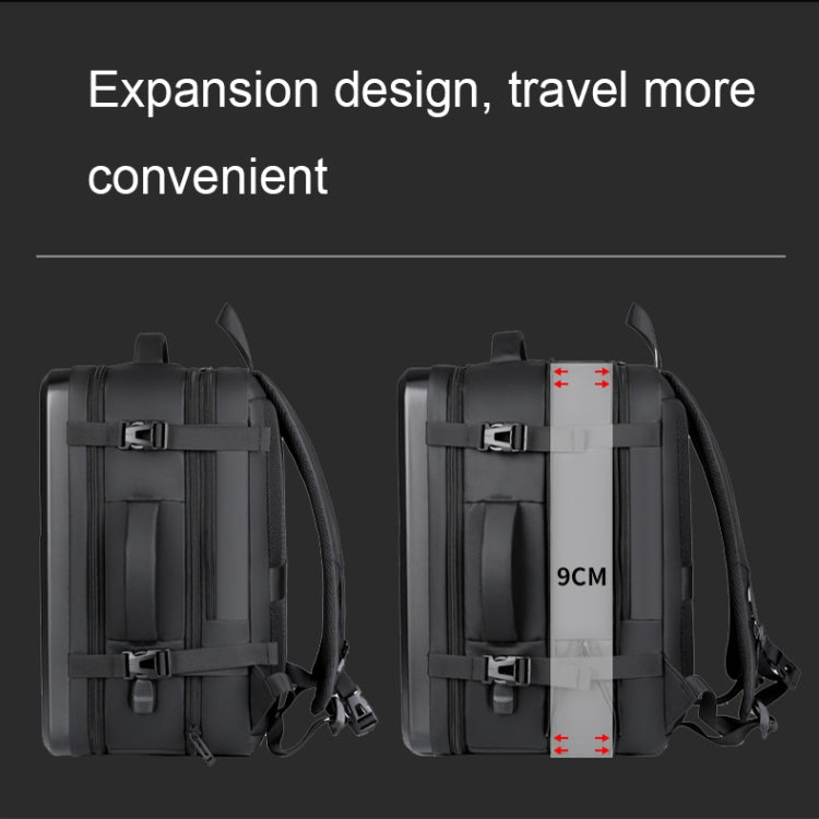 Großvolumiger Wasserdichter Erweiterbarer Hartschalen-Rucksack mit USB-Ladeanschluss, 161 Hellgrau, 161 Schwarz, 161 Dunkelgrau, 162 Schwarz, 162 Tiefgrau, 162 Hellgrau