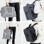 Großvolumiger Wasserdichter Erweiterbarer Hartschalen-Rucksack mit USB-Ladeanschluss, 161 Hellgrau, 161 Schwarz, 161 Dunkelgrau, 162 Schwarz, 162 Tiefgrau, 162 Hellgrau