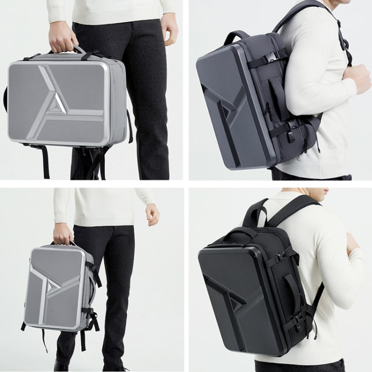 Großvolumiger Wasserdichter Erweiterbarer Hartschalen-Rucksack mit USB-Ladeanschluss, 161 Hellgrau, 161 Schwarz, 161 Dunkelgrau, 162 Schwarz, 162 Tiefgrau, 162 Hellgrau