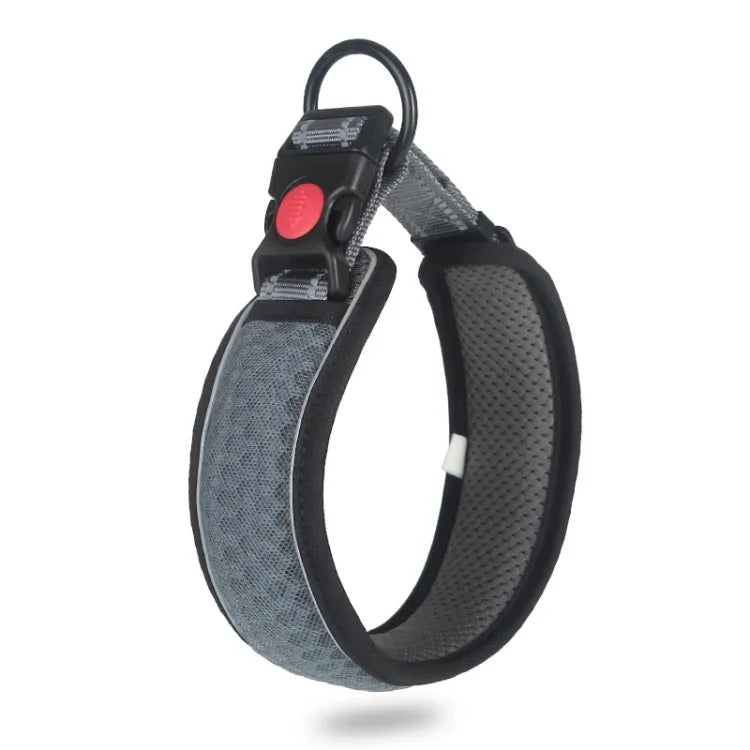 Hundehalsband aus Wabennetz, atmungsaktiv, reflektierend, Anti-Würgehalsband, XS, S, M, L, XL