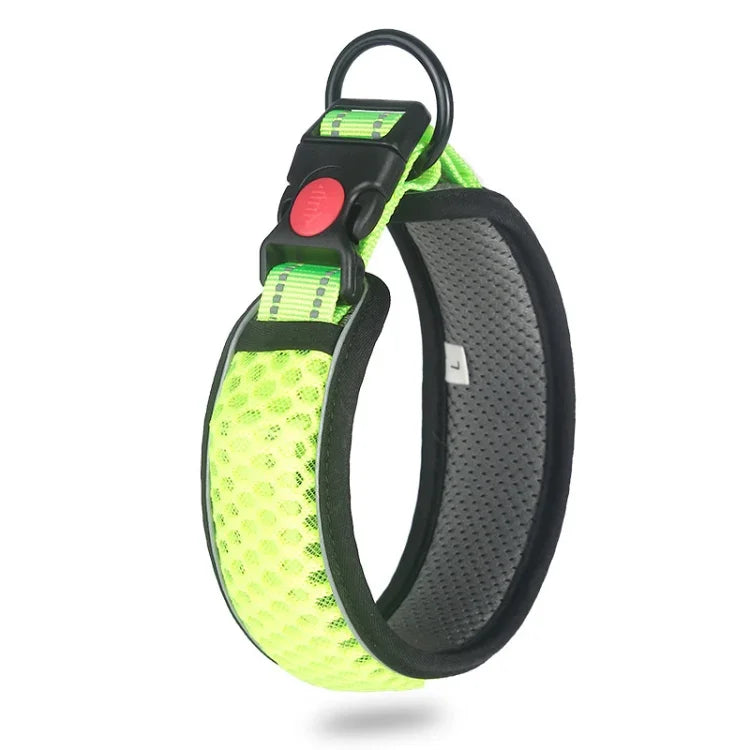 Hundehalsband aus Wabennetz, atmungsaktiv, reflektierend, Anti-Würgehalsband, XS, S, M, L, XL