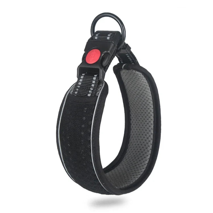 Hundehalsband aus Wabennetz, atmungsaktiv, reflektierend, Anti-Würgehalsband, XS, S, M, L, XL