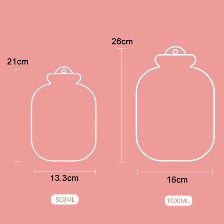 Cartoon Plüsch tragbare Wasserinjektion Mini-Wärmflasche, 500ML Rosa, 500ML Blau, 1000ML Blau, 1000ML Grün, 1000ML Mintgrün, 1000ML Einsteckgelb, 1000ML Einsteckgrün