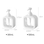 Transparente Handdesinfektionsmittel-Sprühflasche Kunststoff-Drucktyp-Emulsionsflasche, 300 ml, 500 ml