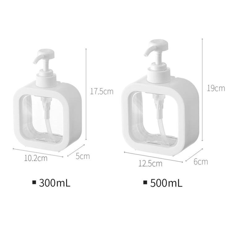 Transparente Handdesinfektionsmittel-Sprühflasche Kunststoff-Drucktyp-Emulsionsflasche, 300 ml, 500 ml