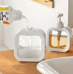 Transparente Handdesinfektionsmittel-Sprühflasche Kunststoff-Drucktyp-Emulsionsflasche, 300 ml, 500 ml