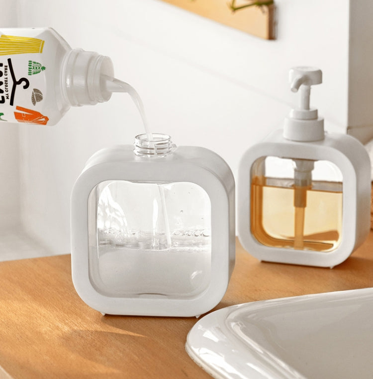Transparente Handdesinfektionsmittel-Sprühflasche Kunststoff-Drucktyp-Emulsionsflasche, 300 ml, 500 ml