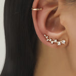 Simple Small Drilling Lug Clip Geometric Zircon Earrings, DZ-523, DZ-522, DZ-520, DZ-519, DZ-518, DZ-517, DZ-516, DZ-515, DZ-514, DZ-513, DZ-512, DZ-510, DZ-509