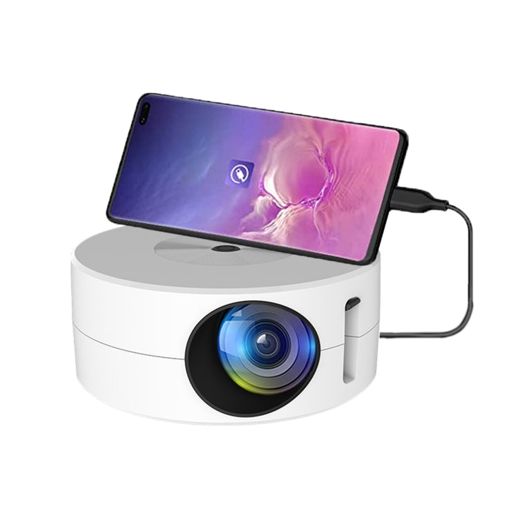YT200 320 X 180P LED HD Mini-Projektor USB-betrieben Unterstützt Kabelgebundene Verbindung Telefonbildschirm, Schwarz, Weiß