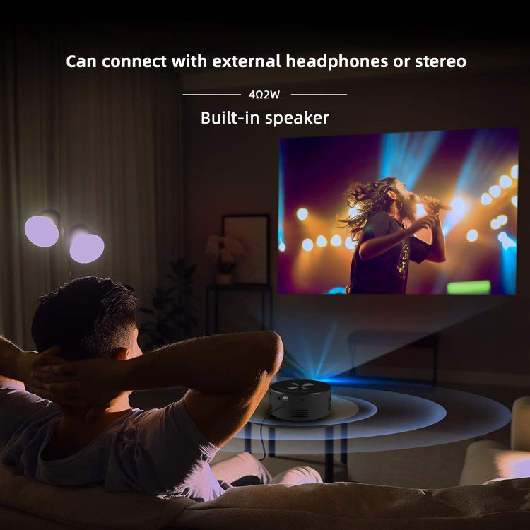 YT200 320 X 180P LED HD Mini-Projektor USB-betrieben Unterstützt Kabelgebundene Verbindung Telefonbildschirm, Schwarz, Weiß